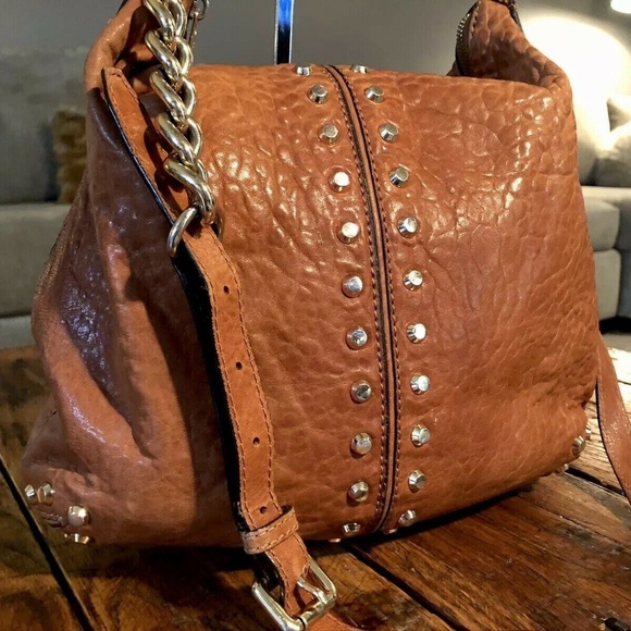 MICHAEL KORS~ASTOR~GOLD STUDDED PEBBLED LEATHER - Picture 5 of 8